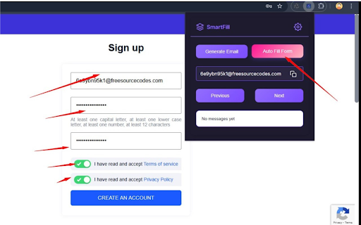 SmartFill :: Automatically fill forms with custom data and random data and suports tempmail.