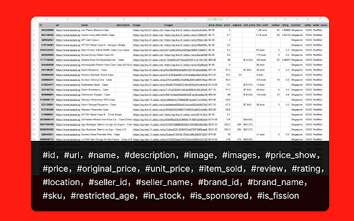 Lazada Extractor - Export Lazada Products to CSV :: Scrape Lazada products from searches, categories, or listings to CSV/Excel/JSON. Save Lazada products to your computer