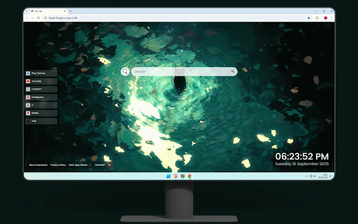 Cat In The Swamp Live Wallpaper :: Mystical black cat guardian standing in luminous turquoise swamp portal with magic.