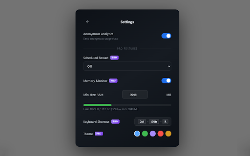 ChromeResetButton :: Restart your Chromium-based browser with one click. All tabs are preserved.