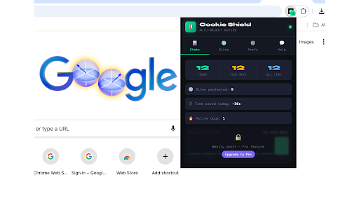 Cookie Shield – Auto Reject :: Automatically rejects cookie & data consent banners on every website. Protects your privacy silently in the background.