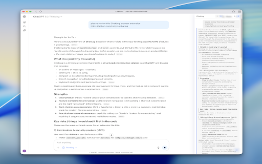 ChatLog :: Enhanced navigation and organization for AI chat conversations