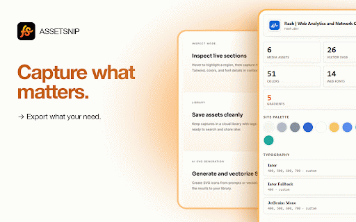AssetSnip :: Extract images, SVGs, videos, colors, fonts, and Lottie animations from any website