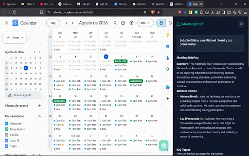 MeetingBrief — AI Meeting Prep :: Get AI-powered meeting briefings with attendee info, suggested questions, and prep notes — directly in a side panel.
