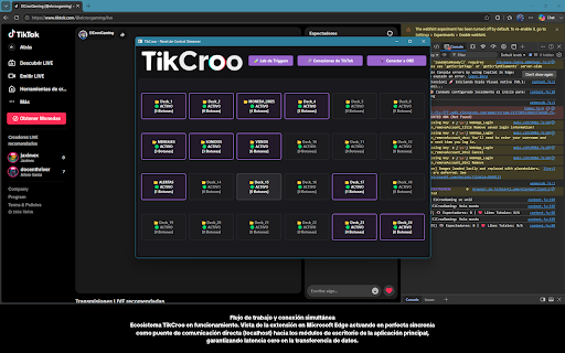TikCroo: Extension :: Conecta tu TikTok LIVE con OBS a través de TikCroo. El puente local para activar alertas, sonidos y transiciones en tiempo real.