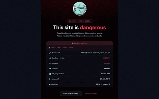 ElHunter :: Real-time URL, domain & IP threat analysis via ZeroScan