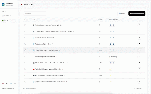 Powerpack for NotebookLM :: Turn web content into learning-ready notebooks in NotebookLM, designed for audio-first learning.