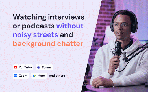 Relax Your Ears - AI Audio Enhancer for Chrome Tabs :: AI noise cancellation for Chrome tabs: mute crowds, traffic, keyboards — hear only voices in videos, meetings & podcasts.