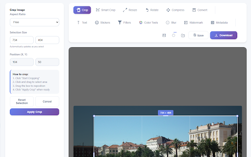 Offline Image Editor: Compress, Resize & Convert :: Compress, resize, crop, and convert photos locally in Chrome—without uploading files to a server.