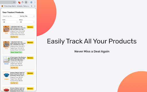 Price Watcher for Amazon, Temu, eBay, Etsy, and more :: Track price drops on your favorite online stores. Get instant alerts when prices fall — simple, private, and free.