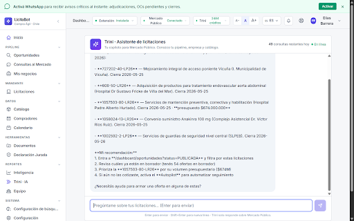 LicitaFlow :: Postula a Compra Ágil y Licitaciones LE de Mercado Público desde tu dashboard LicitaFlow