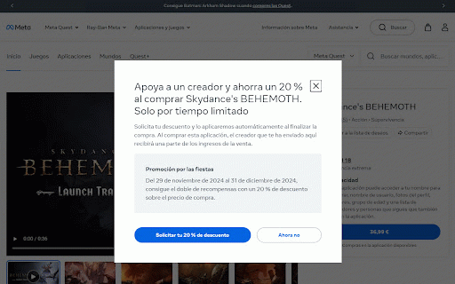 Códigos de Descuento Meta Quest y Redirección LecitronXR :: Ver y usar códigos de descuento de apps Meta VR y acceder al descuento de creador Lecitron VR en todas las apps.