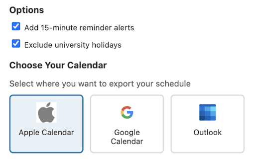 Bucky Scheduler :: Extract course schedules from UW-Madison enrollment site and export to Apple, Google, and Outlook calendars