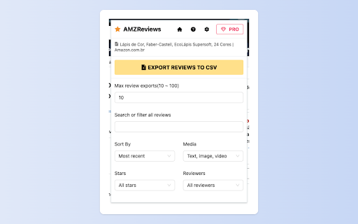 Amazon Reviews Export | CSV & Images :: Scrape Amazon product reviews and download to Excel/CSV with one click. Export comments, ratings, images and videos.