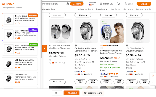 Ali Sorter - Sort Alibaba products by price :: Sort and filter Alibaba products by price
