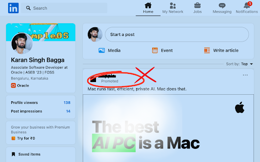 NoNoise LinkedIn :: NoNoise LinkedIn is a Free and Open Source extension that cleans up your LinkedIn feed by removing Suggested and Promoted posts.