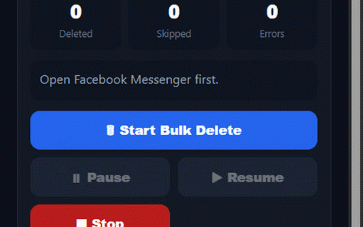 Messenger Bulk Cleaner :: Automatically delete Facebook Messenger conversations from the visible Messenger web interface.