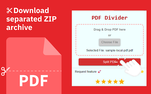 PDF Divider :: Split PDF files into individual pages. Easy PDF page extraction tool. Download separated pages in ZIP format. Works offline.