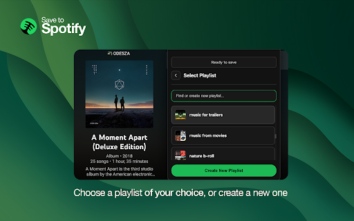 Save To Spotify :: Save the currently playing song from popular music sites to your Spotify playlists or Liked Songs.