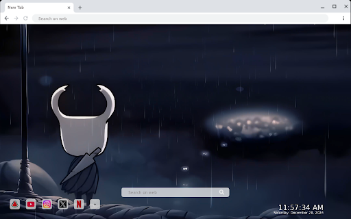 Silent Hero of Hallownest Live Wallpaper :: Transform your new tab into a stunning HD live wallpaper featuring the enchanting world of Hallownest.