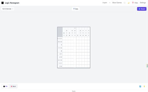 Infinite Nonogram & Daily Puzzles :: Master infinite Nonogram puzzles! Daily challenges, smart hints & dark mode. Pure logic, no guessing.
