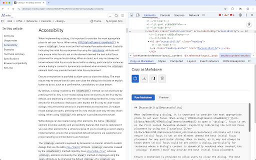 DevTools to Markdown :: Copy HTML elements from DevTools as Markdown