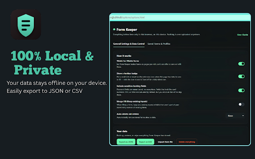 Form Keeper — Local Form Autofill :: Save form inputs and reuse them later. Everything stays on your device — nothing is ever sent anywhere.
