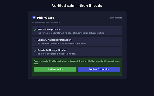 PhishGuard - Anti-Phishing Protection :: AI-powered phishing detection: URL analysis, keylogger detection, and cookie stealer detection.