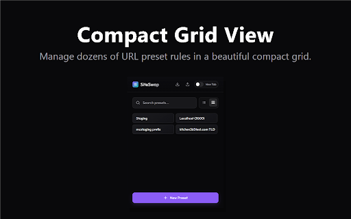 SiteSwap :: Instantly switch between different environments (Staging, Local, Prod) for the current website.