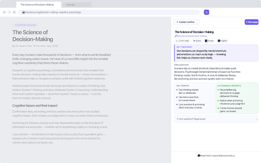 ExplainIt — Webpage AI Explainer :: Instantly explain any webpage with AI. Articles, Wikipedia, docs, blogs — understand anything in seconds.