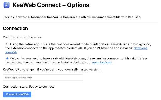 KeeWeb Connect :: Password autofill for KeeWeb