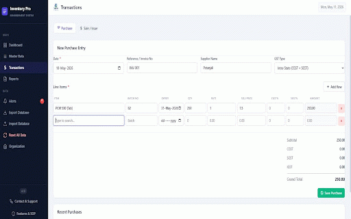 Inventory Management Pro :: Full Premium Inventory System with Master, Transactions & Reports