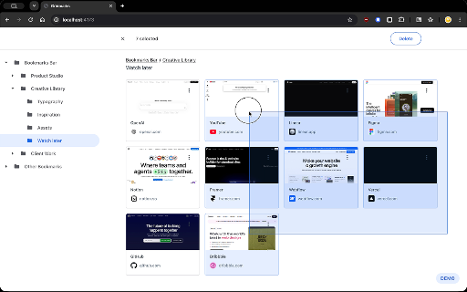 Gridmarks :: A Chrome-like bookmark surface with a denser Opera-style grid layout.