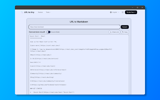 URL to Any :: An All-in-One Web Content Conversion Tool