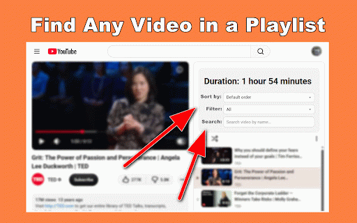 YouTube Playlist Length :: Check YouTube Playlist Length calculator extension to see duration, sort, search and calculate yt playlist time with this analyzer.