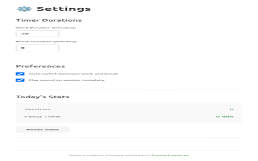 Pomodoro Timer - Focus Toolbar :: Simple Pomodoro timer in your toolbar. 25 min work / 5 min break.