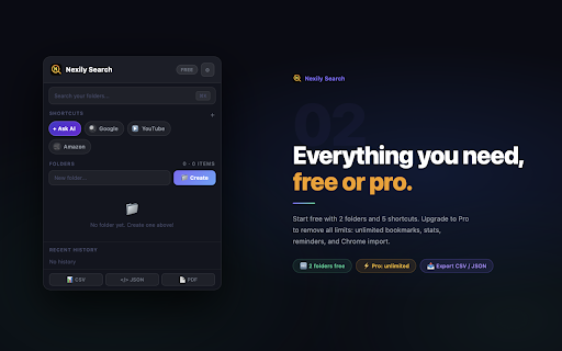 Nexily :: Gestionnaire de favoris intelligent — organisez, recherchez et accédez à vos liens en un clic.