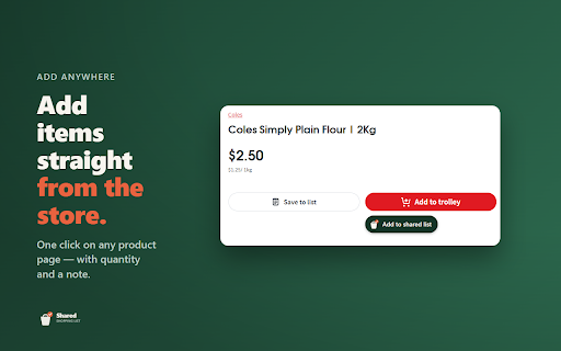 SharedShoppingList :: Shared shopping lists for your favourite stores — family adds items, you action them.