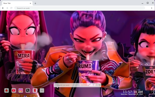 K-Pop Demon Hunters Noodle Time Live Wallpaper :: Transform your new tab with vibrant K-Pop Demon Hunters live HD wallpapers and enjoy a noodle-themed experience every day!
