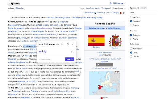 Palabra: Practice Vocabulary While Reading :: Practice vocabulary while reading: translate any word on any site, save it, and use it in your own sentences with AI feedback.