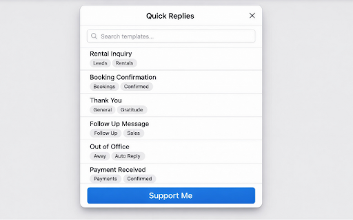 WhatsApp Quick Replies + Variables :: Add quick reply templates with variables and Cloud Sync to WhatsApp Web.
