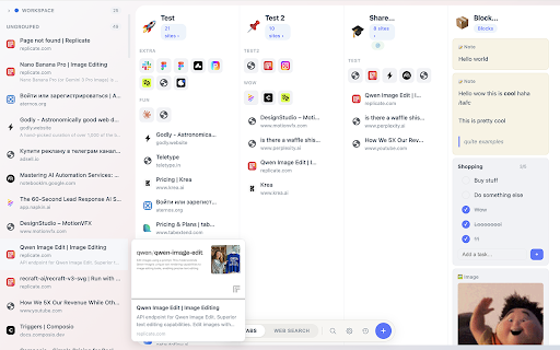 FlowTabs :: A tab group dashboard that replaces your new tab page