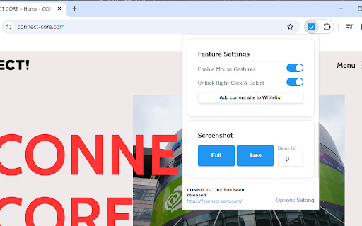 CORE Mouse Companion — Gestures & Click/Select Unlock :: CORE Mouse Companion. Mouse Gestures, Right-click & Select Unlock. Screenshot tool integrated into gestures.