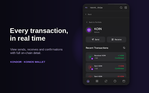 Kondor Wallet :: A wallet extension for the Koinos blockchain