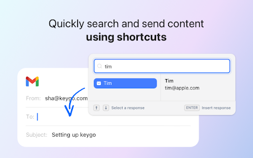 Keygo: Canned Responses, Quick Reply :: Streamline with canned responses. Send saved content across your phone, keyboard, and extension.