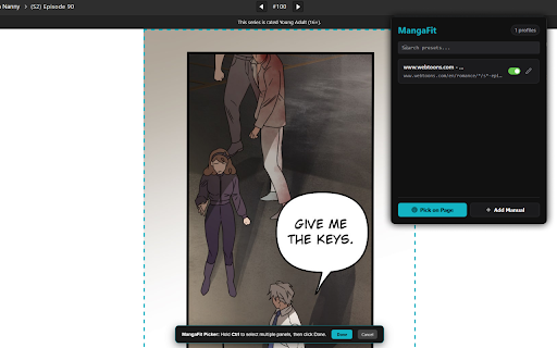 MangaFit - Comic & Webtoon Resizer :: Easily scale and fit images or comic panels on any website.