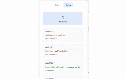 Daily Focus :: Simple daily goal tracking, one goal at a time