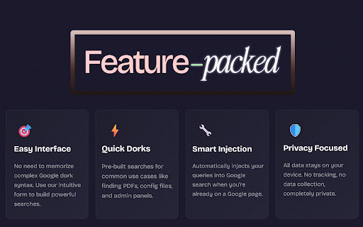 Google Dorks - Made Easy :: Make Google dorking accessible to everyone with an easy-to-use interface for advanced search operators