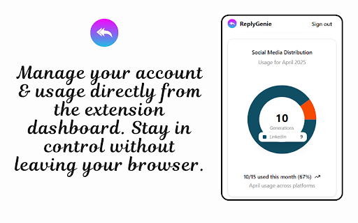 ReplyGenie:AI Reply & Post Assistant :: ReplyGenie helps you write smarter on Twitter, Facebook & LinkedIn.
