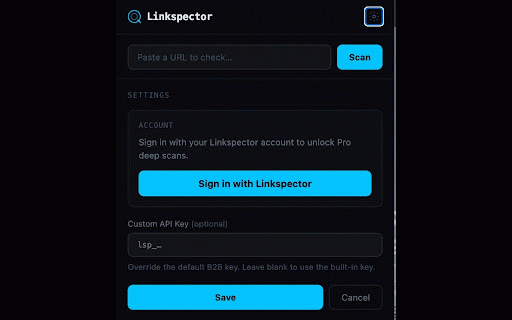 Linkspector :: Check any link for phishing, malware, and 30+ threat signals before you click.